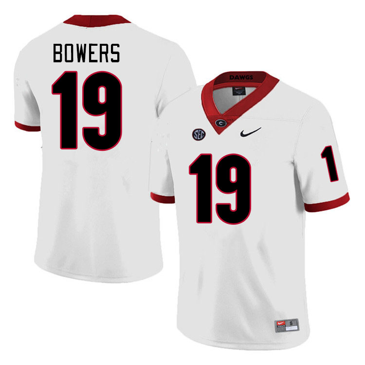 #19 Brock Bowers Georgia Bulldogs Jerseys Football Stitched-Retro White